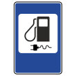 Дорожный знак 7.21 «Автозаправочная станция с возможностью зарядки электромобилей» (металл 0,8 мм, II типоразмер: 1050х700 мм, С/О пленка: тип А коммерческая)